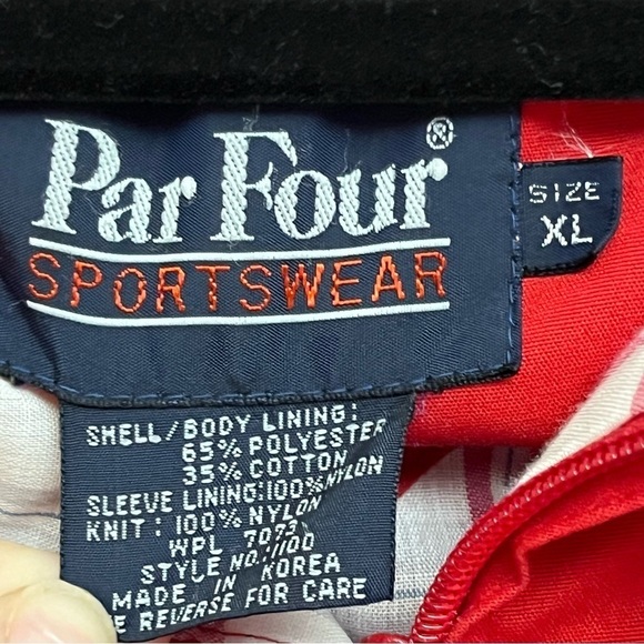 Par Four Red Bomber Men’s Vintage Full Zip Golf Jacket XL - Picture 6 of 14